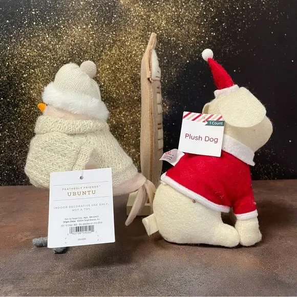 Festive Plush Bird and Dog with House Decor - Picture 5 of 6